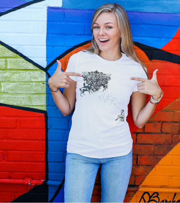 What Dreams Are Made Of Fantasy Creatures And Daydreaming Child T-Shirt