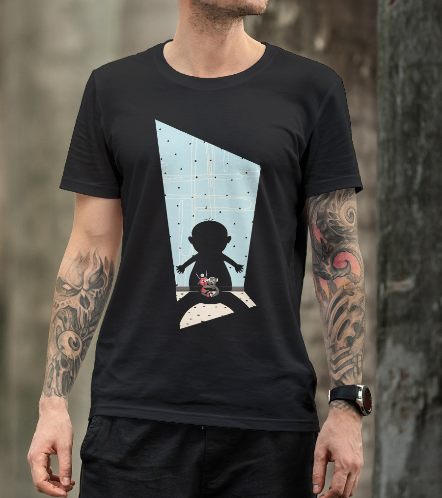 Where Are My Toys Shadow Silhouette With Red Classic Toy Robot T-Shirt