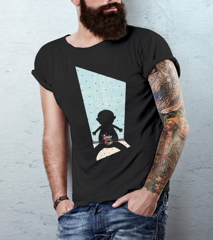 Where Are My Toys Shadow Silhouette With Red Classic Toy Robot T-Shirt