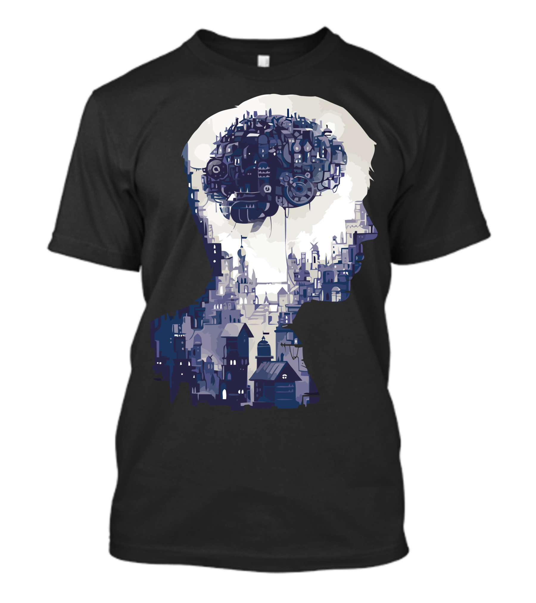 Wider Than The Sky Cityscape Brain T-Shirt