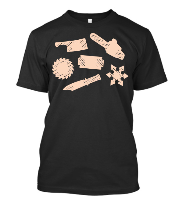 Wound Specific Chainsaw Cleaver Razorblade Knife Shuriken Circular Saw T-Shirt