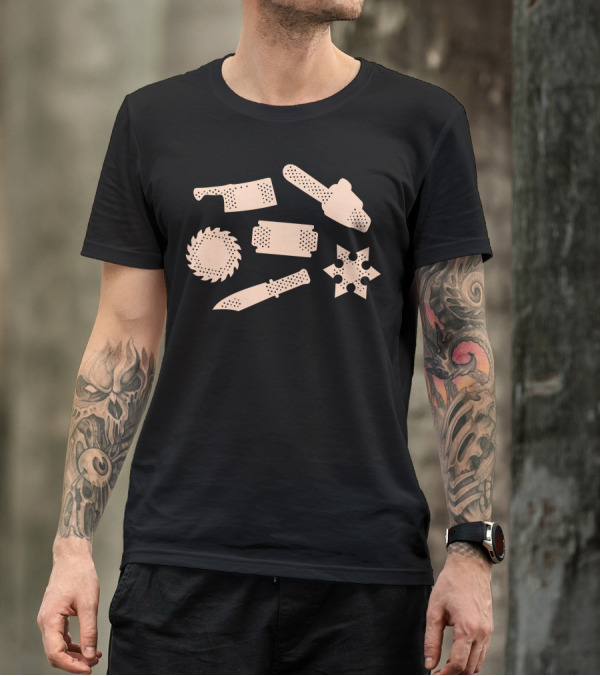 Wound Specific Chainsaw Cleaver Razorblade Knife Shuriken Circular Saw T-Shirt
