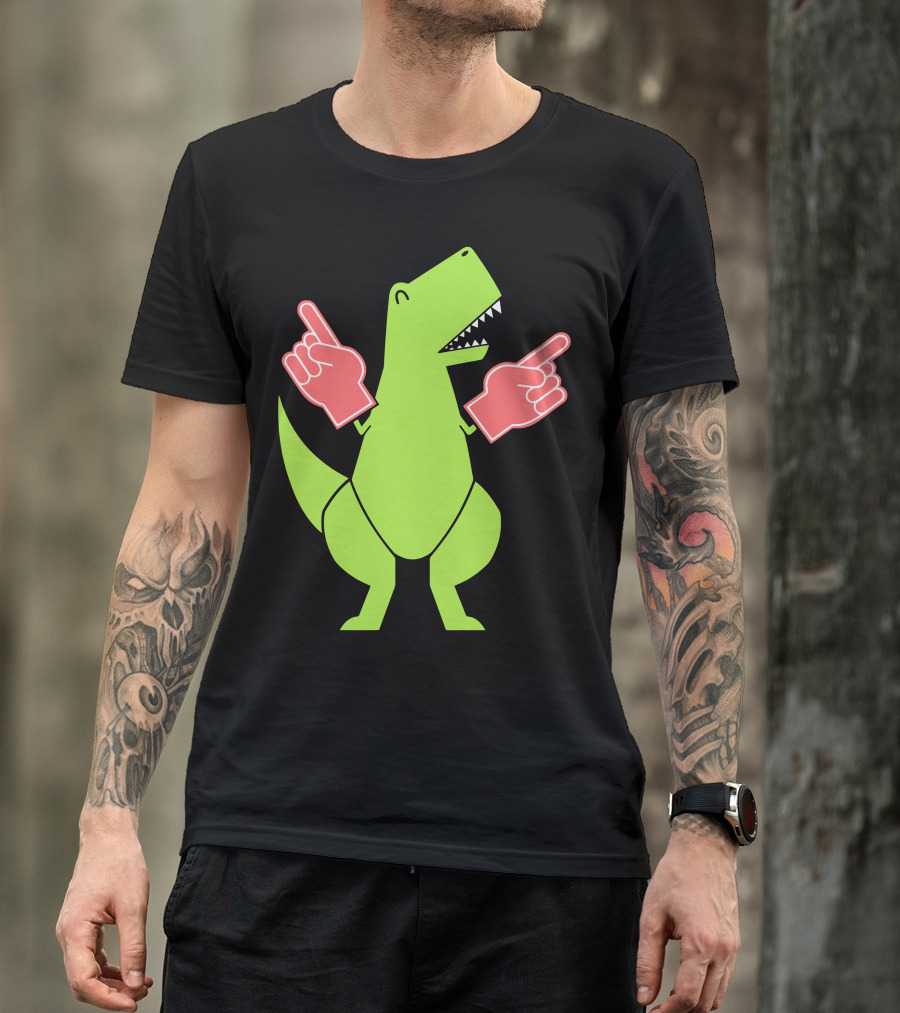 Yay Big Hands Dinosaur With Foam Fingers T-Shirt