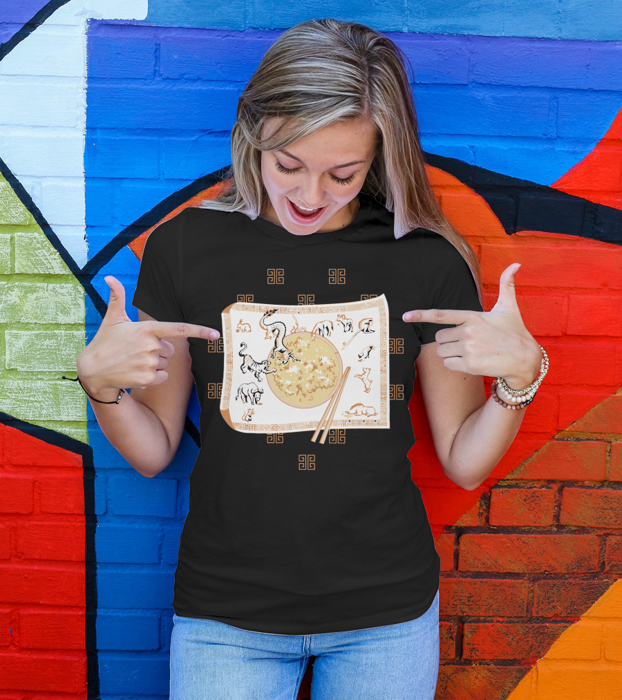 Year Of The Place Mat Zodiac Symbols And Chopsticks T-Shirt