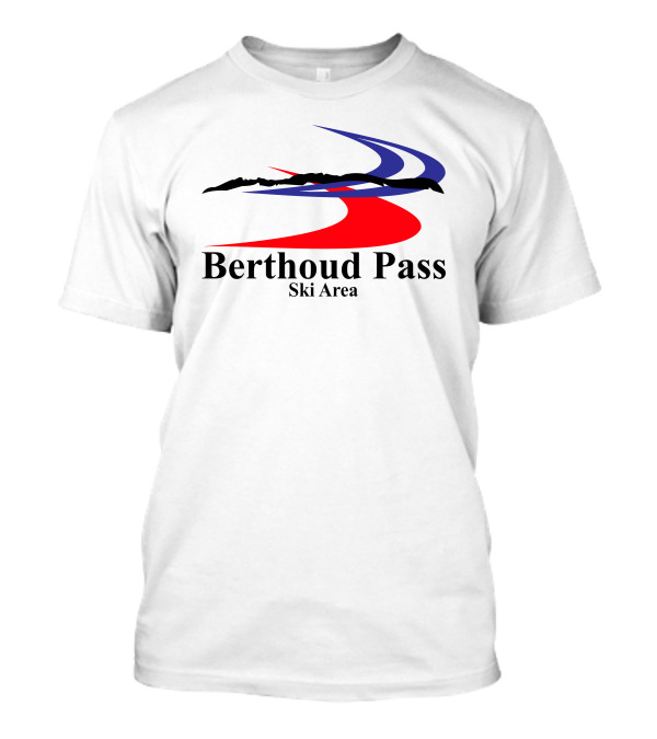 Berthoud Pass Ski Area Mountain Silhouette With Red And Blue Trails T-Shirt