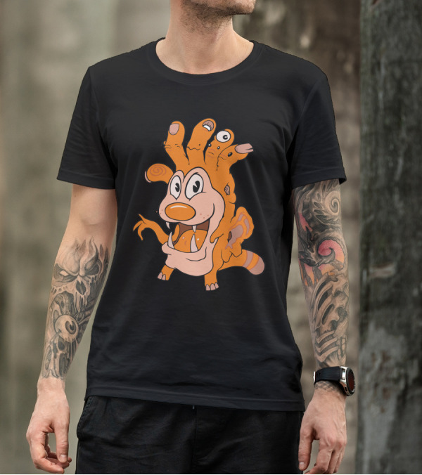 Orange Cartoon Monster With Hand Head Brain Fart From 2009 T-Shirt