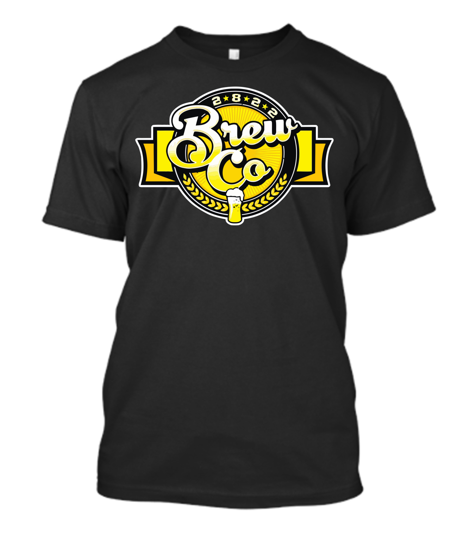 Brewco 2822 Yellow Beer Emblem With Stars And Wheat T-Shirt