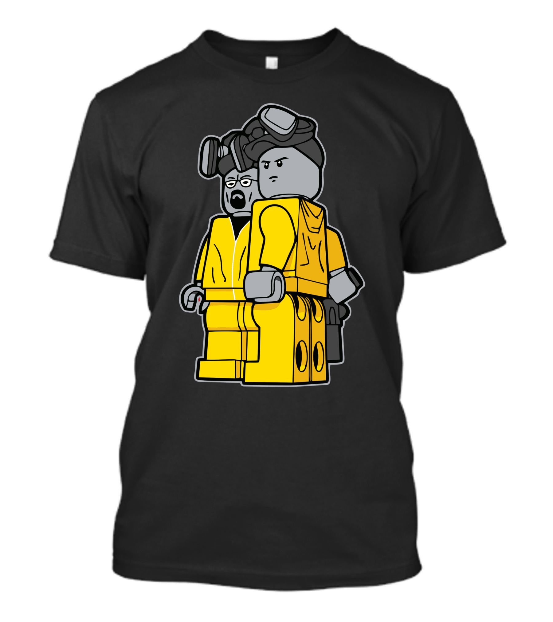 Bricking Bad Yellow Hazmat Figures With Goggles And Respirators T-Shirt