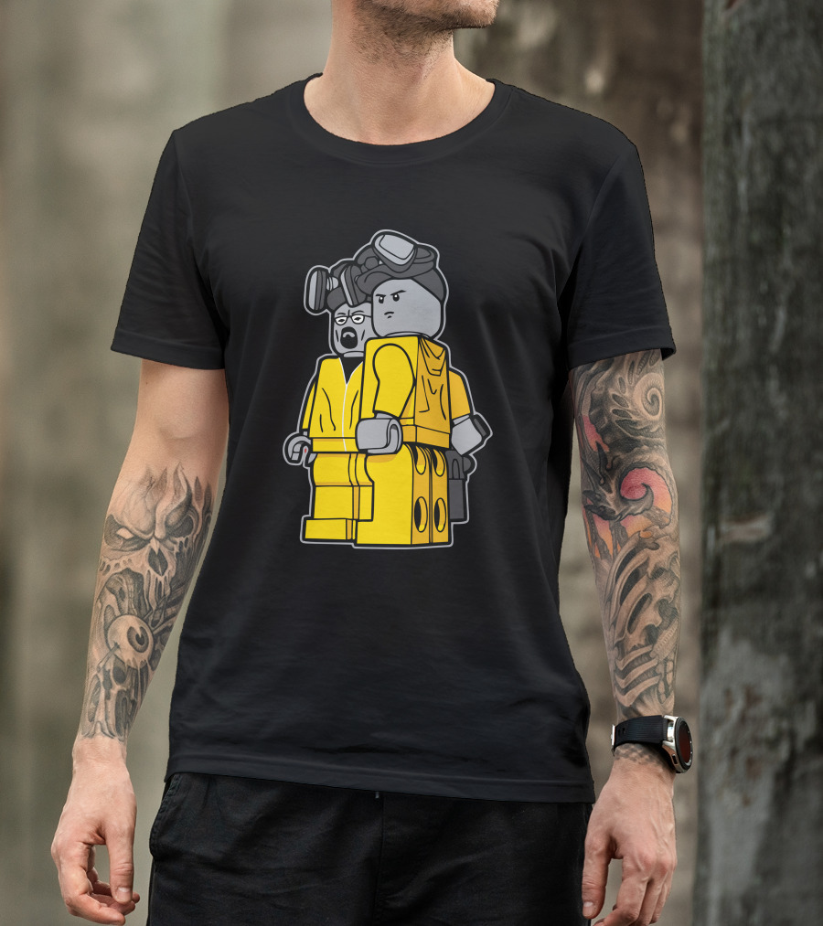 Bricking Bad Yellow Hazmat Figures With Goggles And Respirators T-Shirt