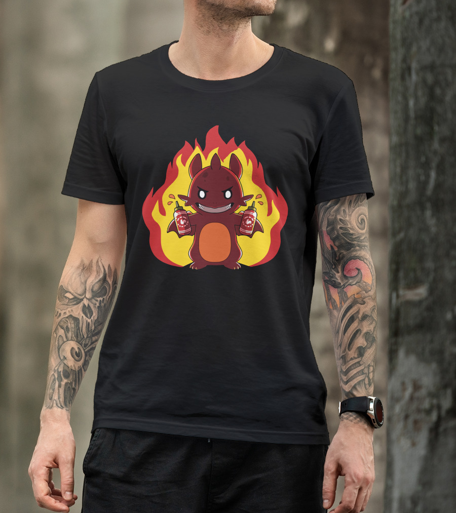 Bring The Heat Fiery Dragon With Hot Sauce Bottles T-Shirt