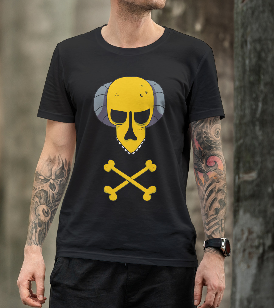 Burns Skull Crossbones Simpsons Ram Horns T-Shirt