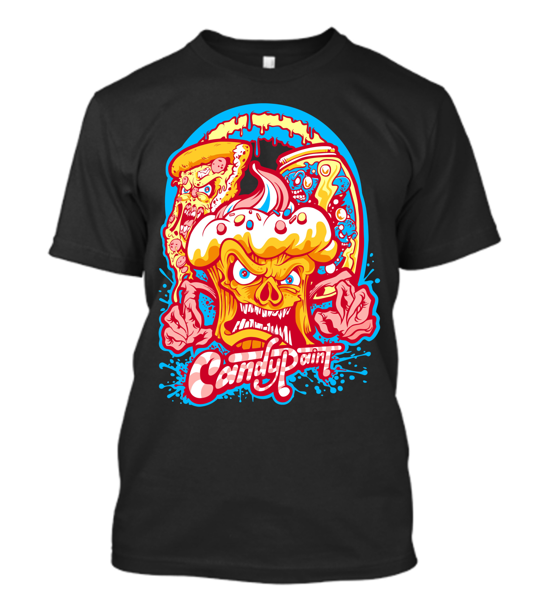 Candypaint Evil Food Brigade Pizza Soda Monster T-Shirt