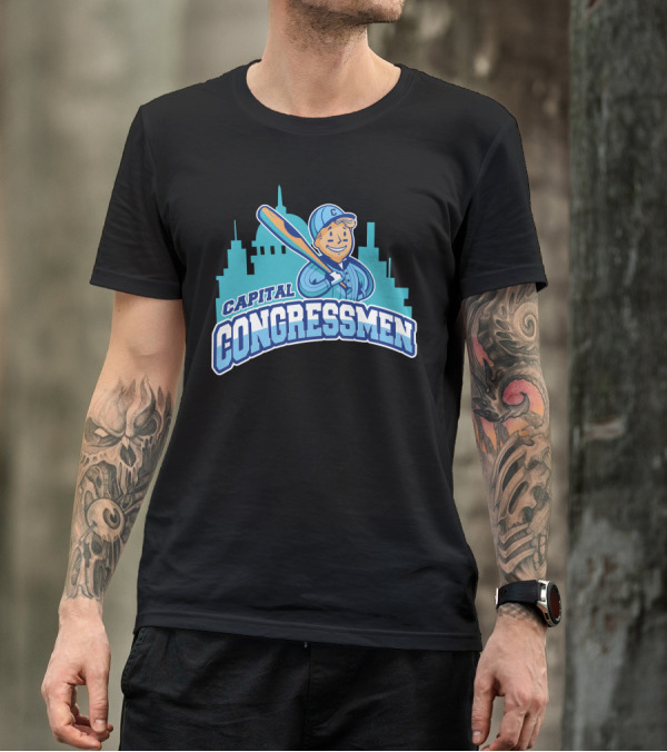 Capital Congressmen Baseball Player Skyline T-Shirt