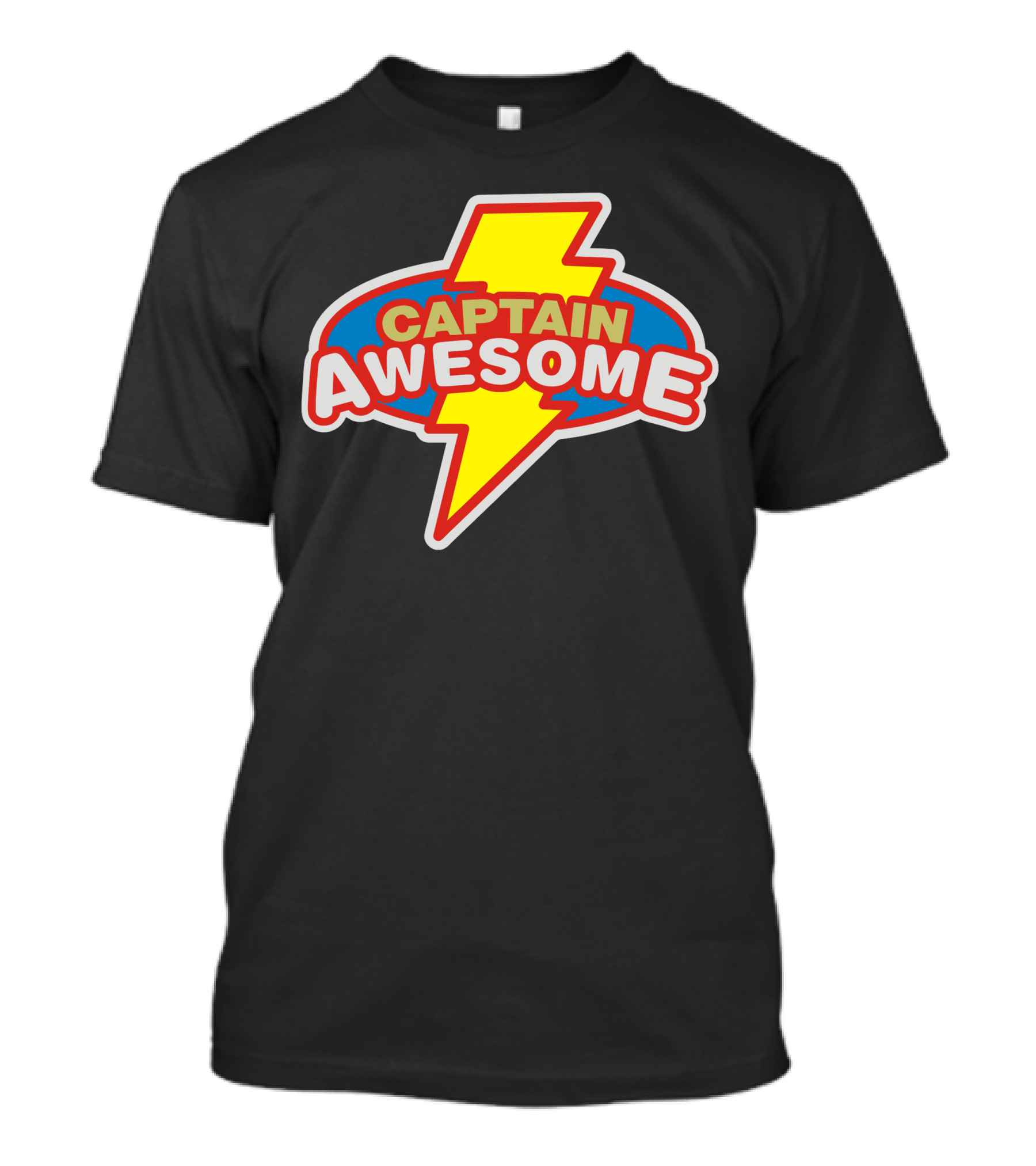 Captain Awesome Lightning Bolt Emblem T-Shirt