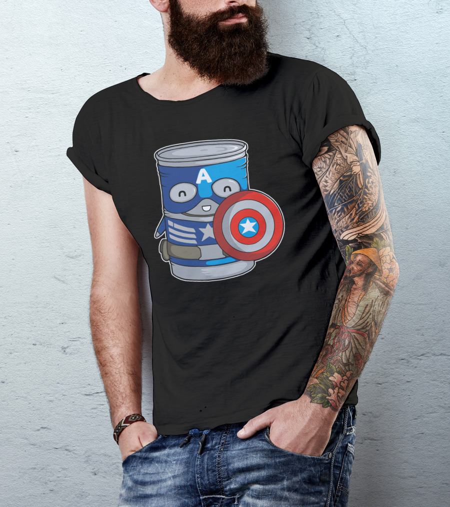 Captain America Can Shield Star A Superhero T-Shirt