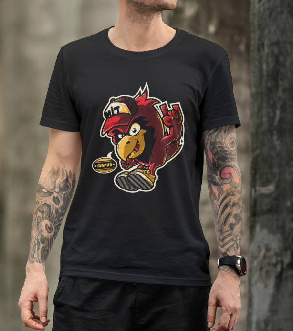 MIT Cardinals Rock Hand Gesture Mapua Logo Character T-Shirt
