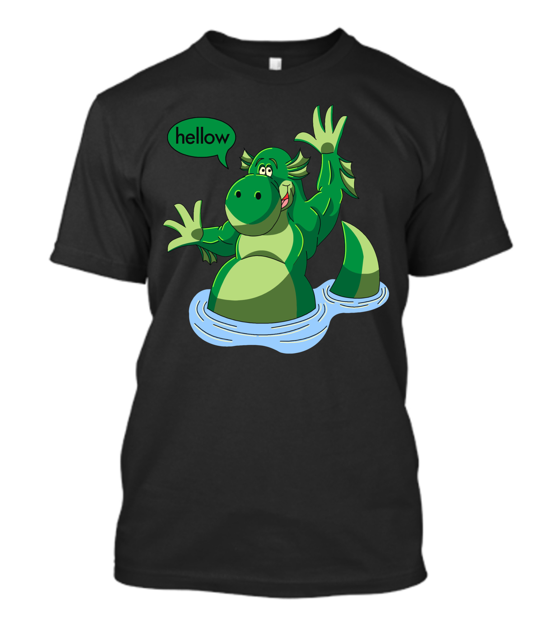 Hellow Cartoon Nessy Sea Monster T-Shirt