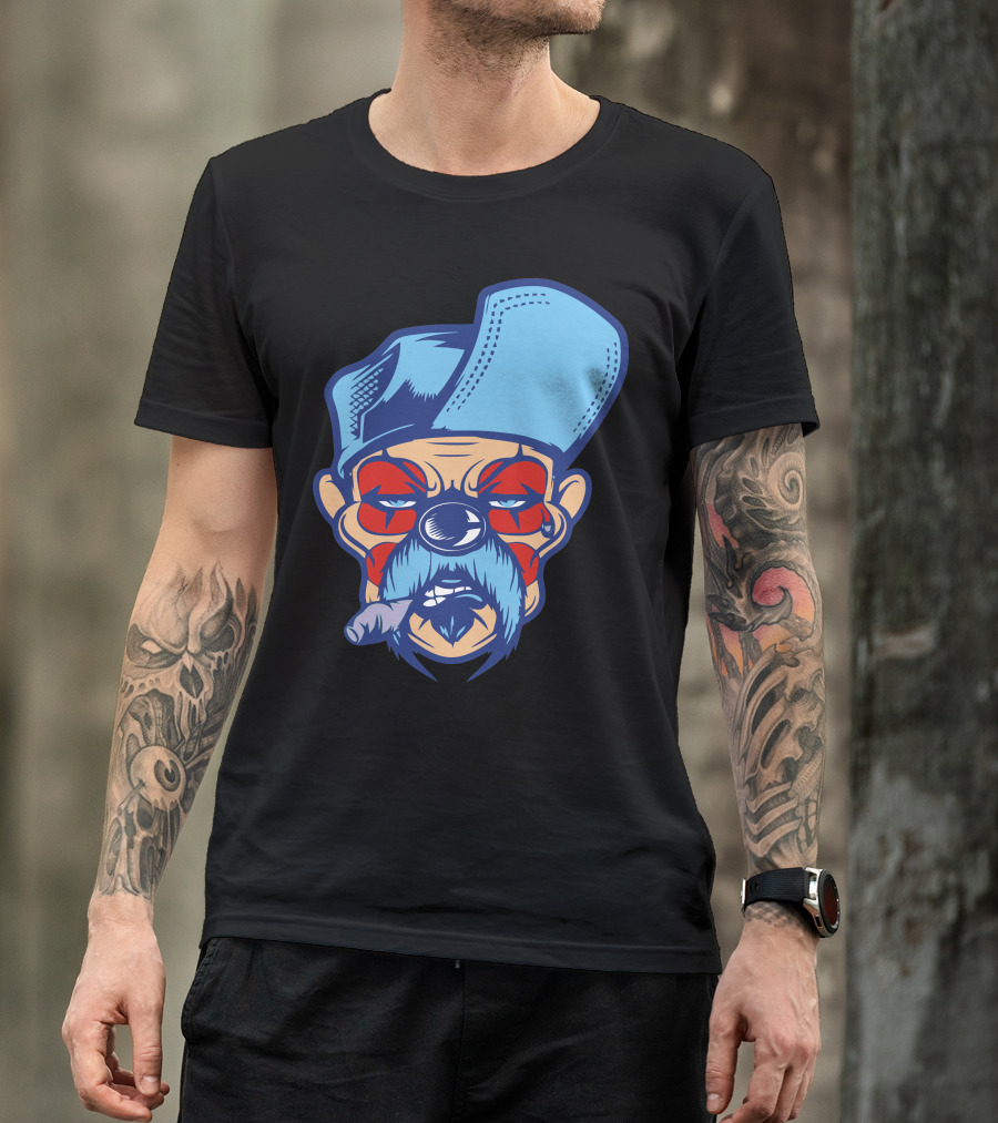 Charbonnier Grizzled Character Blue Hat Red Face Cigar T-Shirt