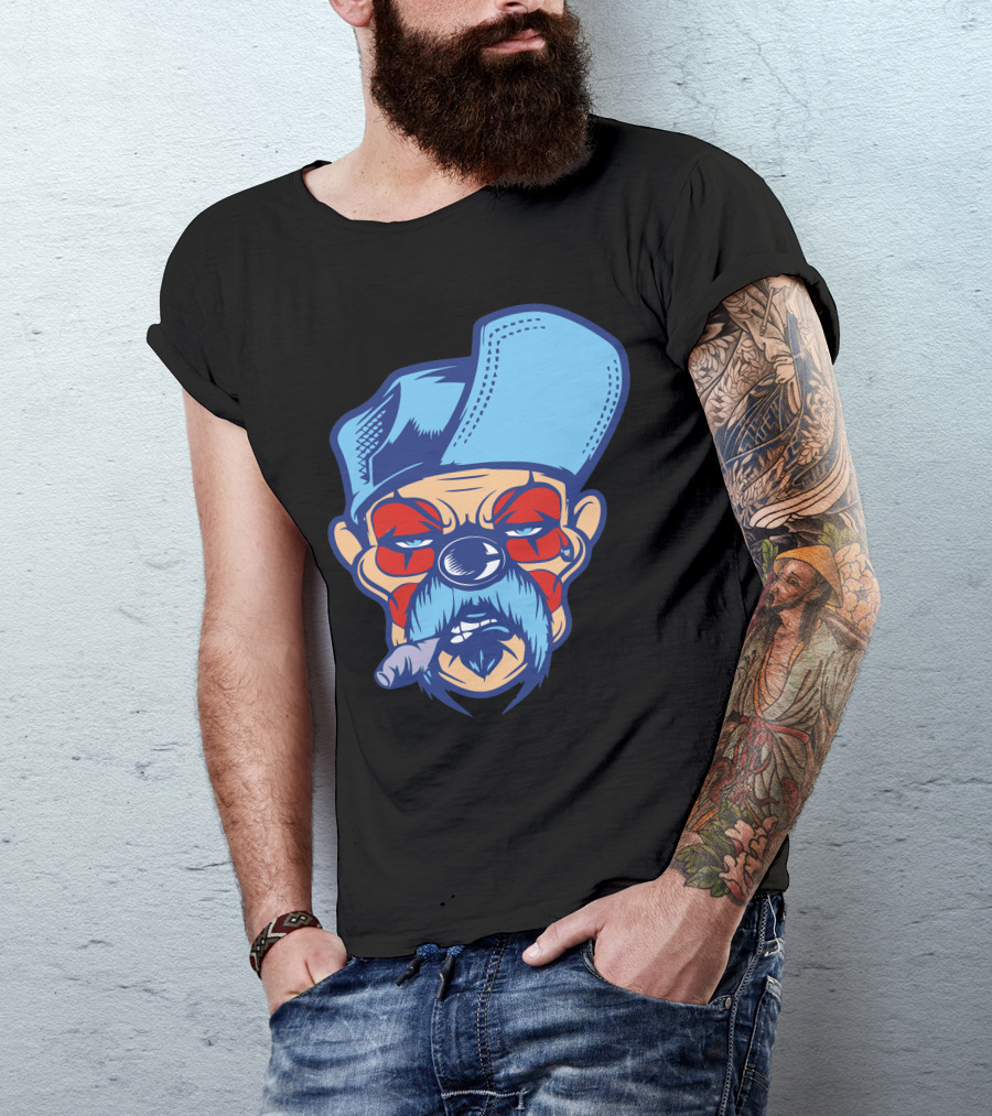 Charbonnier Grizzled Character Blue Hat Red Face Cigar T-Shirt
