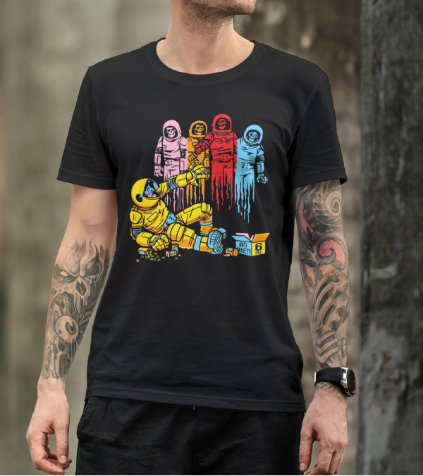 Check Out The Awesome Anti Anxiety 6 Pac Skeleton Astronauts T-Shirt