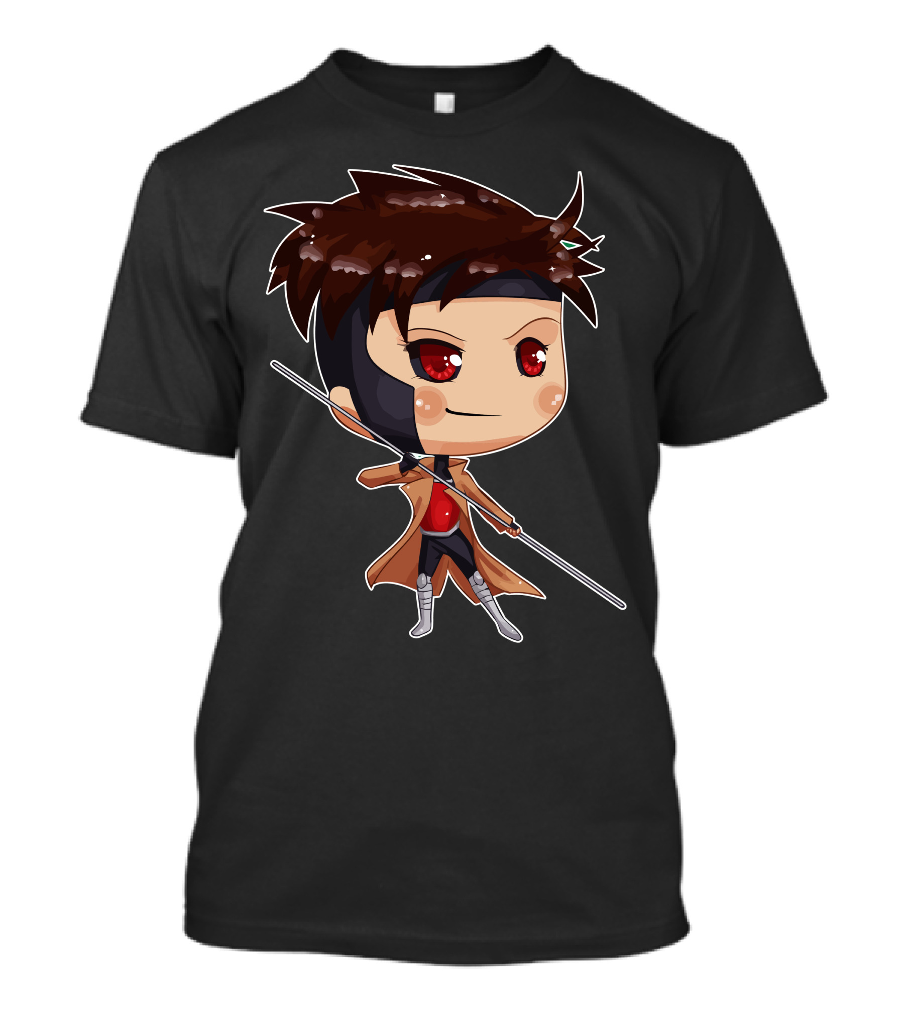Chibi Gambit X-Men Cute Anime Style Character T-Shirt