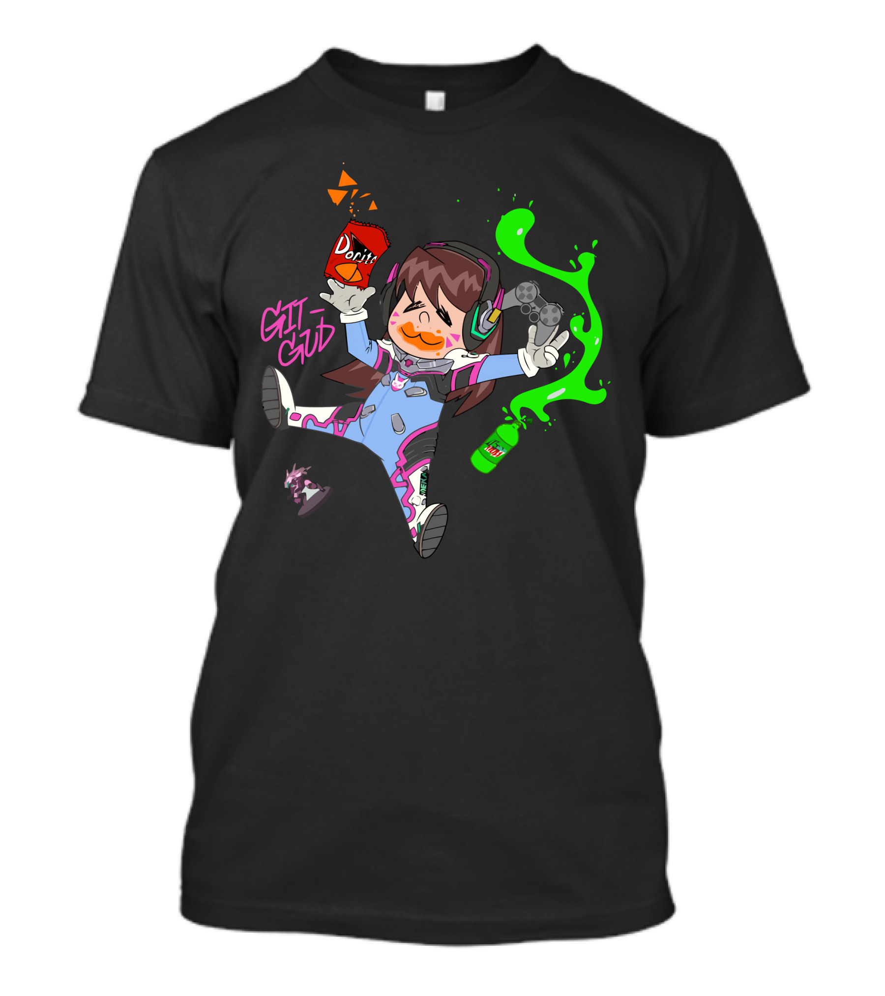 Git Gud Chibi Gamer Doritos Mountain Dew Controller T-Shirt