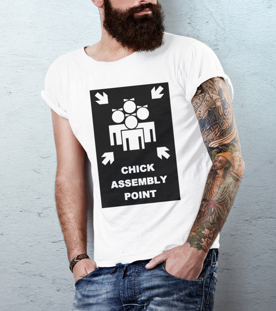 CHICK ASSEMBLY POINT FEMALE GATHERING SYMBOL WITH ARROWS T-Shirt