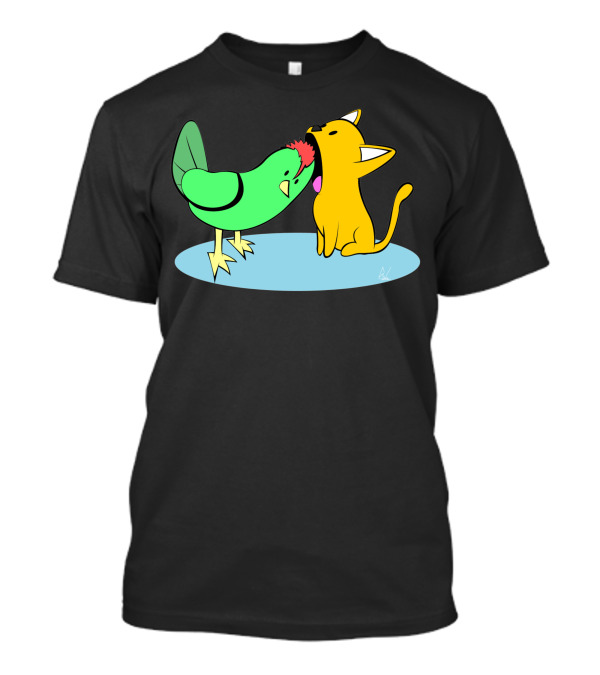 Chicken And Cat Whispering Moment T-Shirt