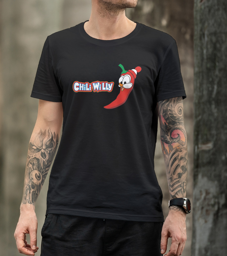 Chili Willy Animated Pepper Character With Beanie Hat T-Shirt