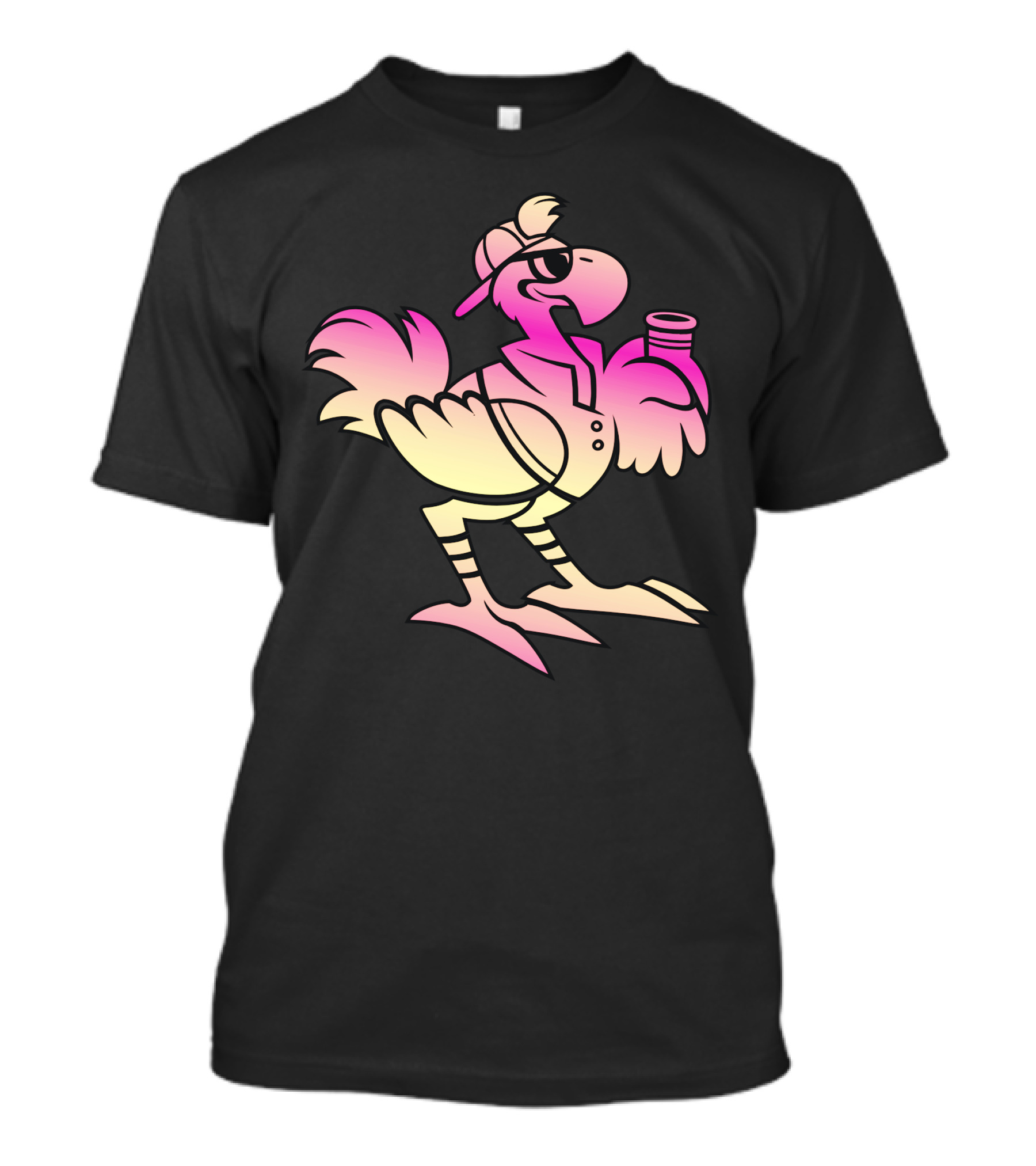 Chocobro Colorful Gradient Bird With Sunglasses And Drink T-Shirt