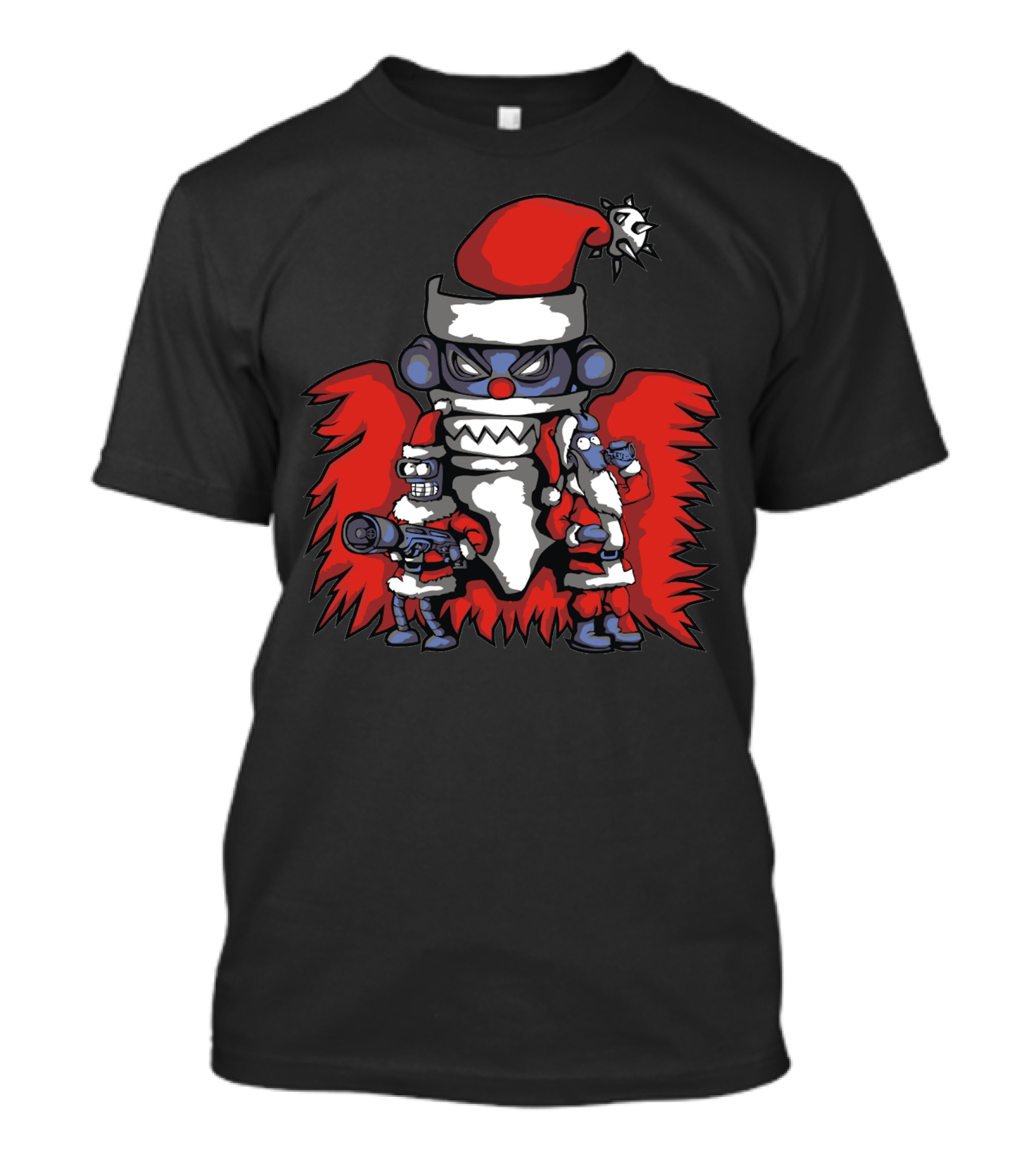 Christmasrama Futuristic Robot Santa Warriors T-Shirt