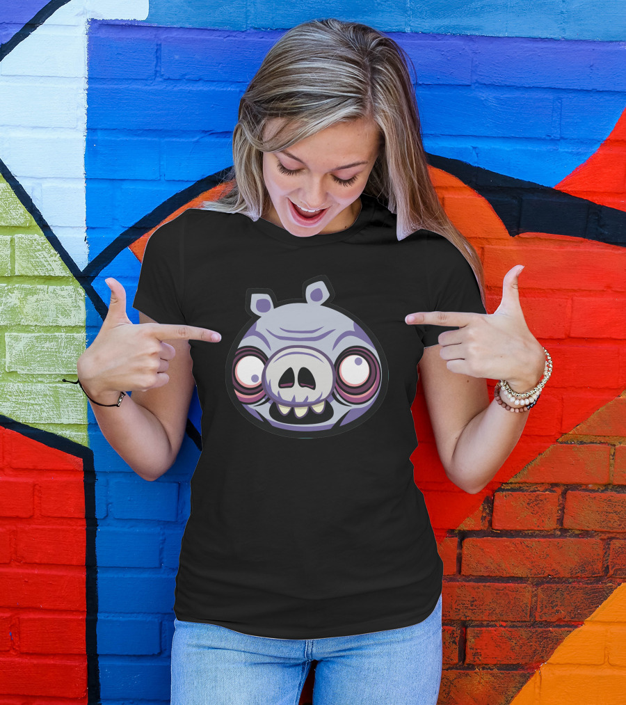 Cochon Vilan Angry Zombie Pig Head T-Shirt