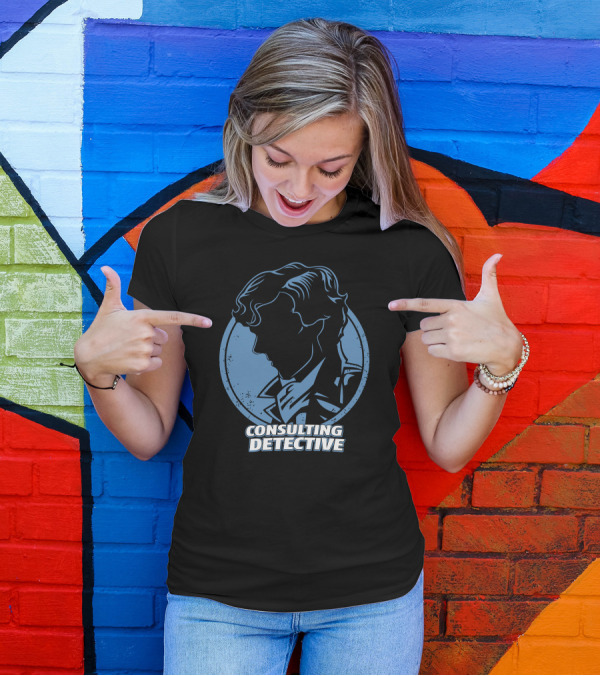 Consulting Detective Silhouette Navy Circle T-Shirt