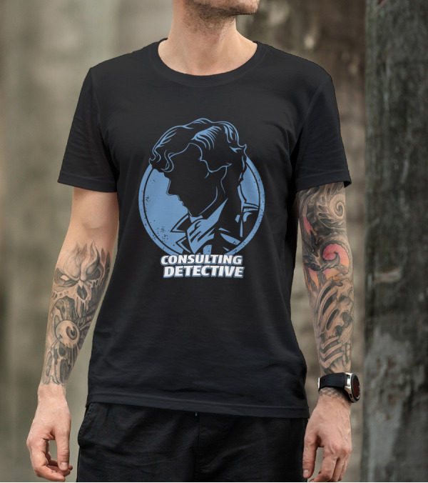 Consulting Detective Silhouette Navy Circle T-Shirt