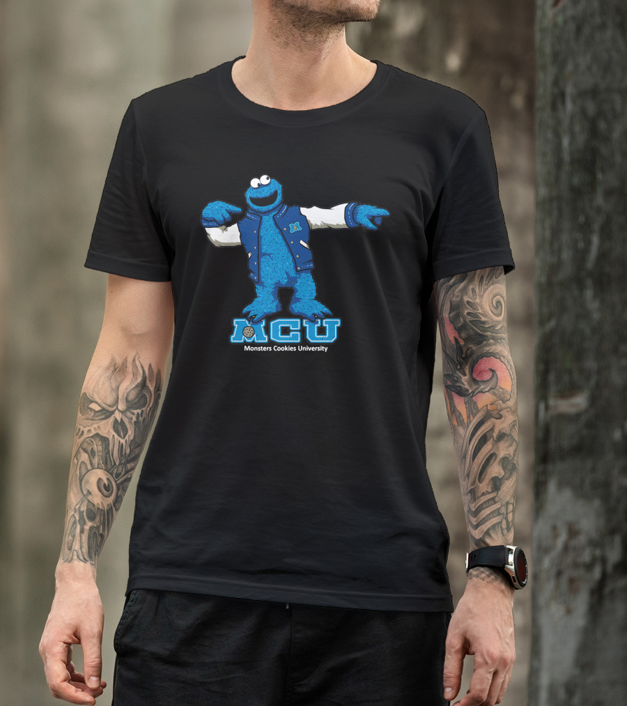 Monsters Cookies University Muppet Varsity Jacket Team Character T-Shirt