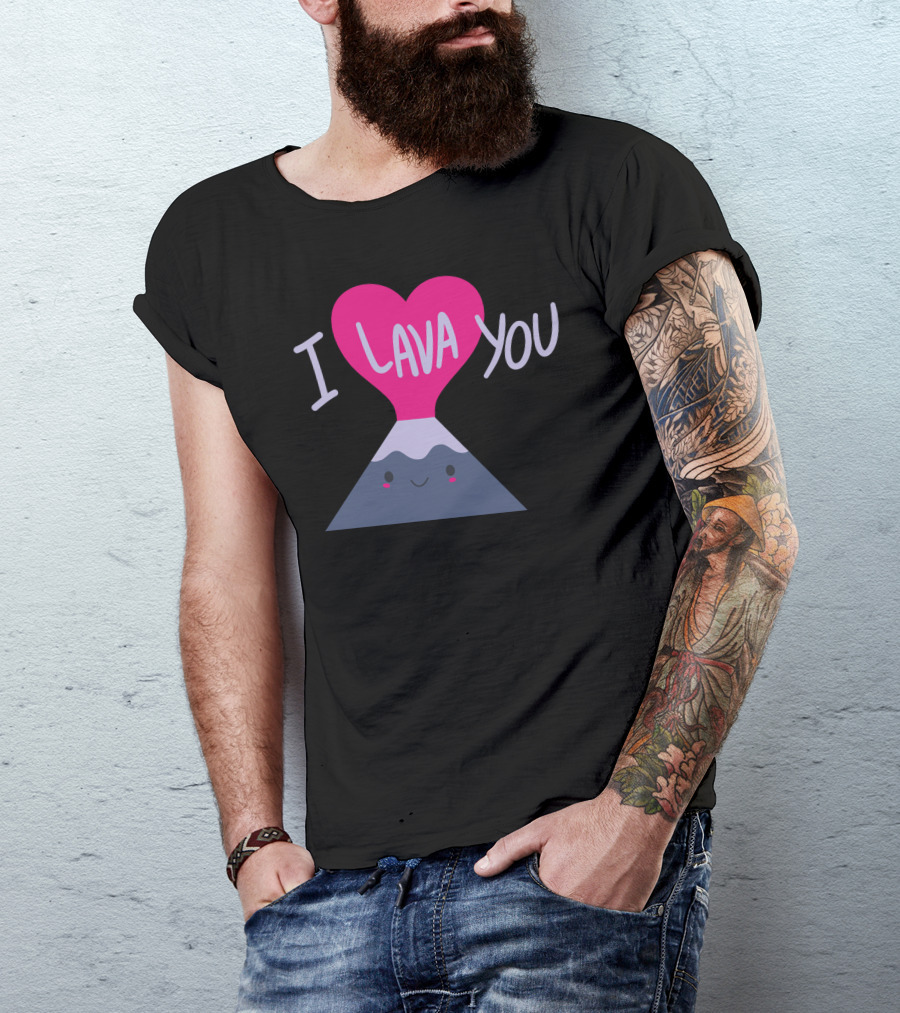 I Lava You Volcano Heart Cute Valentine T-Shirt