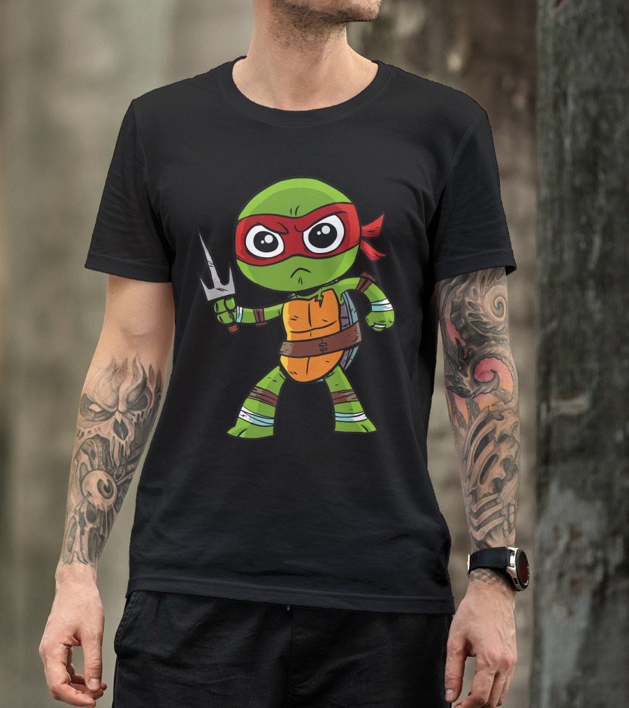 Ninja Turtle Cool But Rude Raphael Brandishing Sai T-Shirt