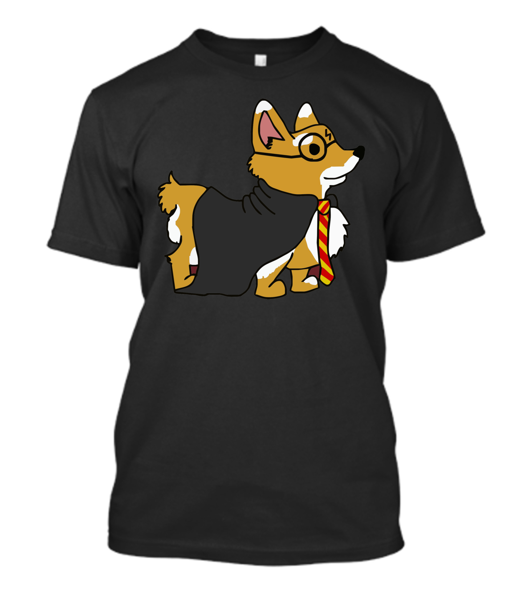Corgi Potter Wizard Dog With Glasses And Scarf T-Shirt