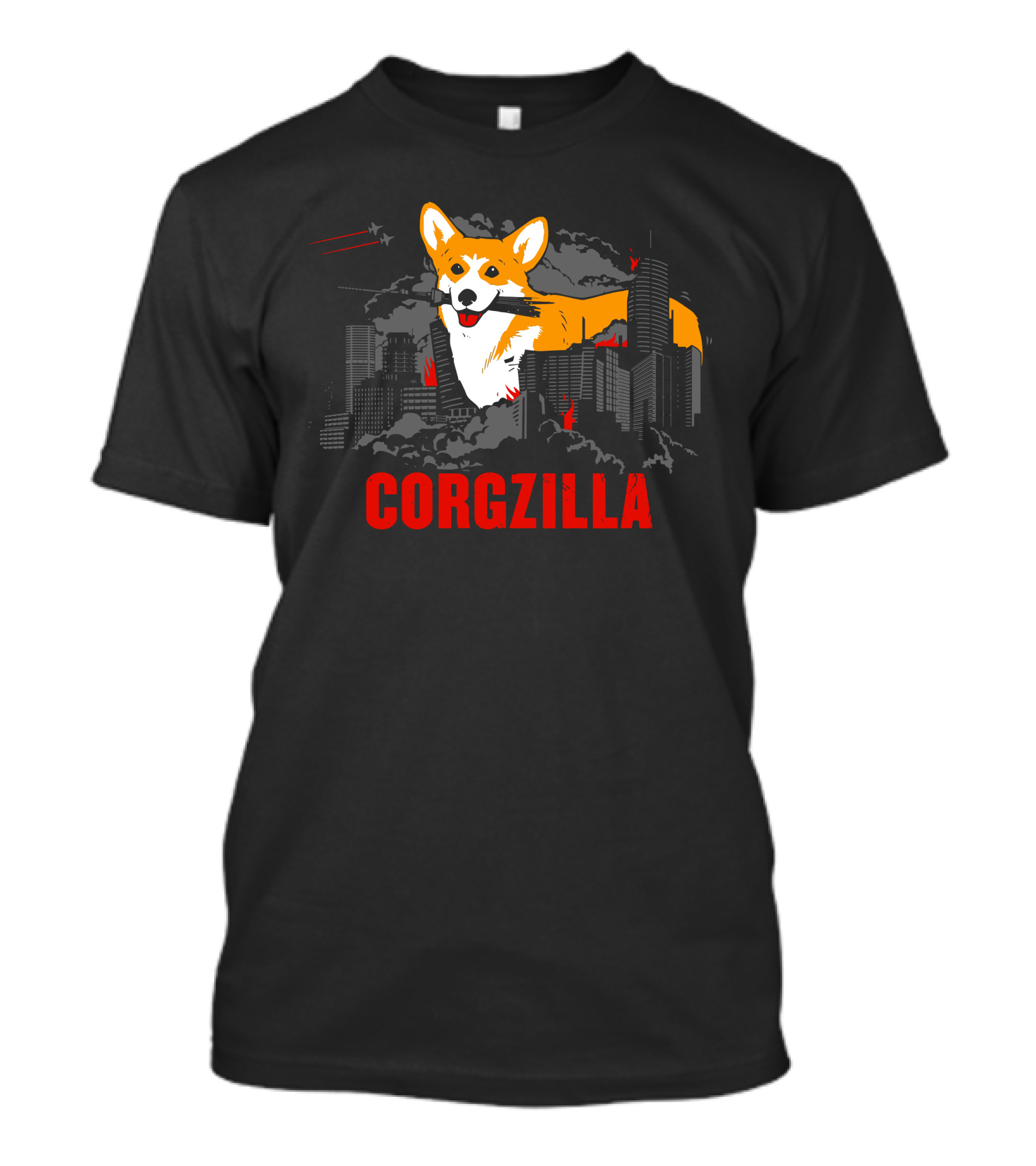 Corgzilla Giant Corgi Rampage In City Skyline T-Shirt
