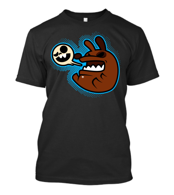 Crazy Doggy Angry Brown Creature With Echoing Skull Speech Bubble T-Shirt