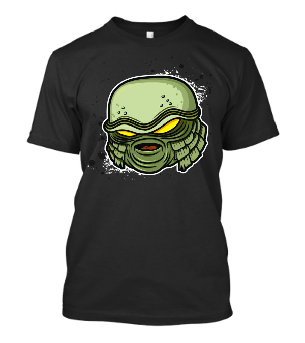 Creature From The Black Lagoon Iconic Monster Face In Green Tone T-Shirt
