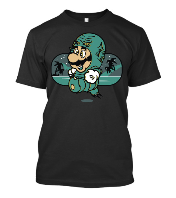 Creaturooki Mario Fish Suit In Tropical Night Scene T-Shirt