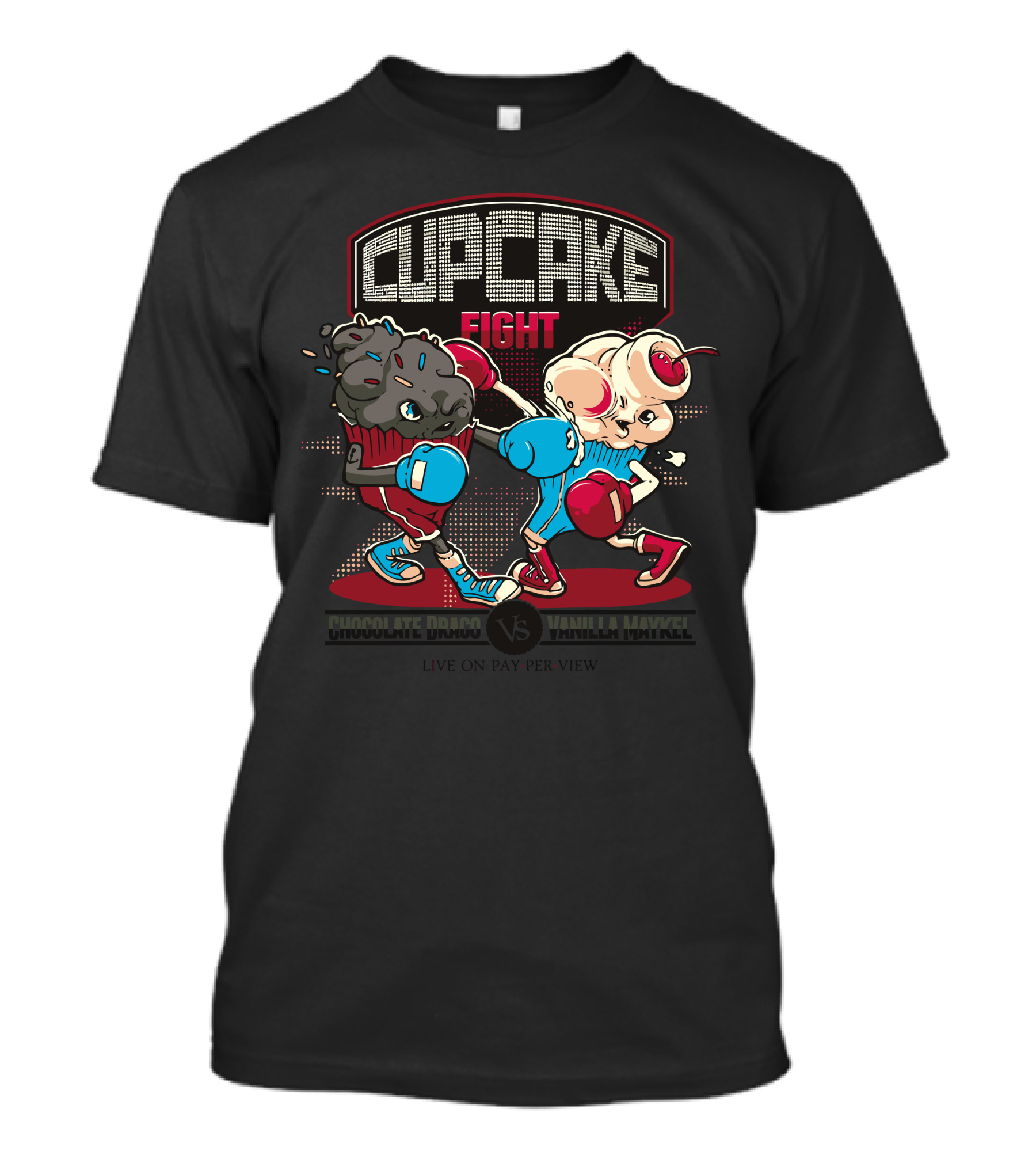 Cupcake Fight Chocolate Draco Vs Vanilla Maykel Live On Pay-Per-View T-Shirt