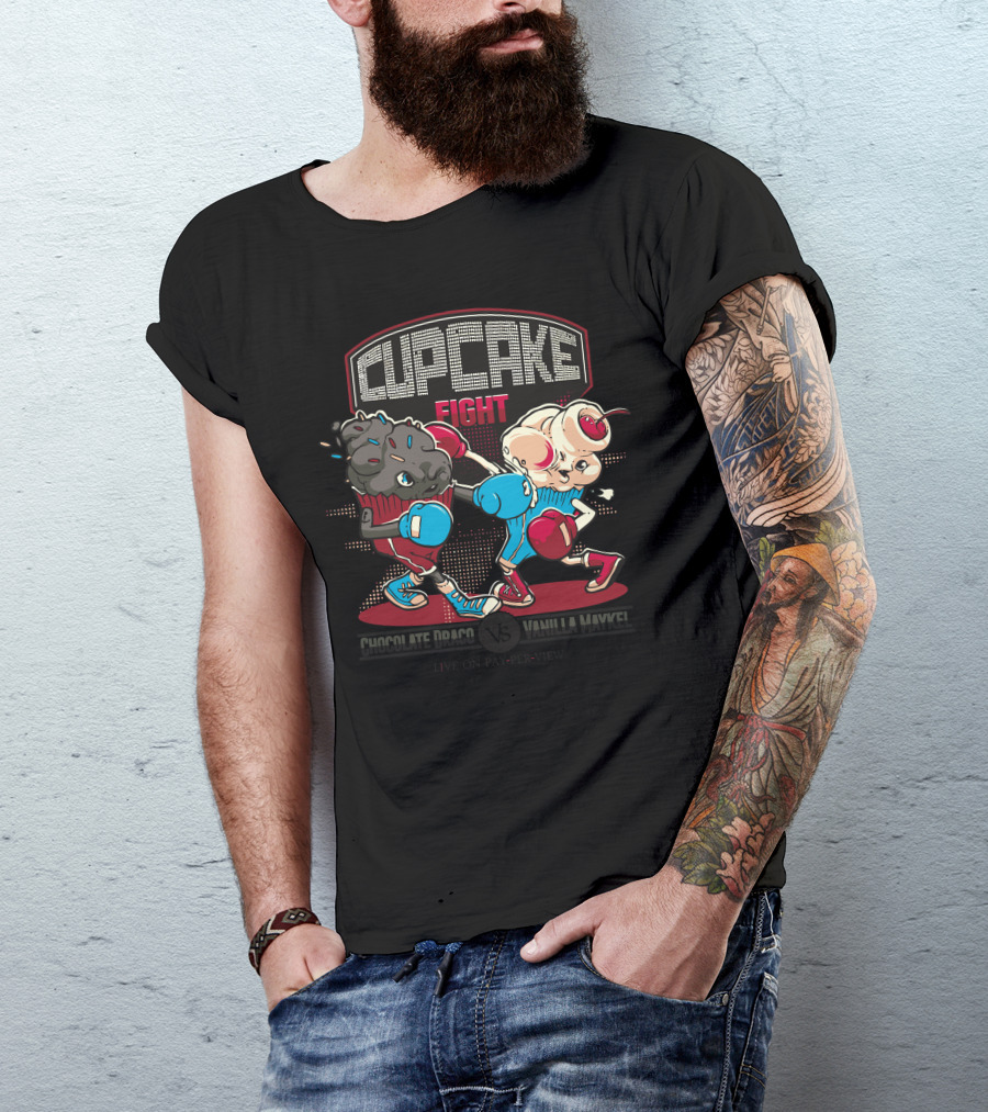 Cupcake Fight Chocolate Draco Vs Vanilla Maykel Live On Pay-Per-View T-Shirt
