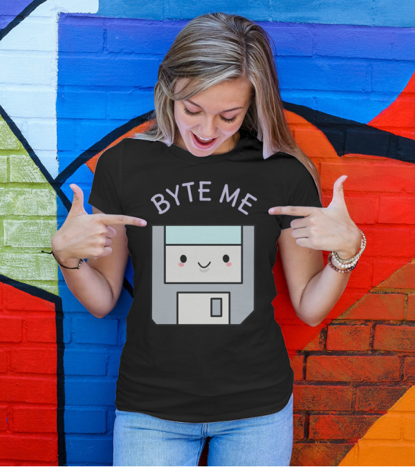 BYTE ME Cute Floppy Disk T-Shirt