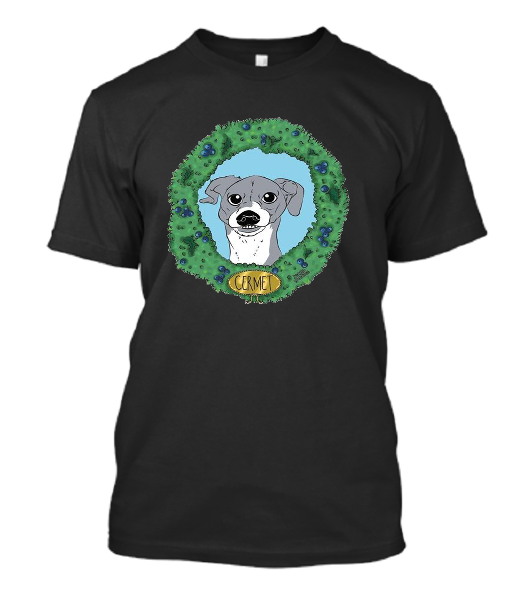 Cermet Jenna Marbles Dog Wreath Blueberries T-Shirt