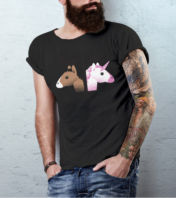 Them Me Unicorn Style Horse Comparison T-Shirt