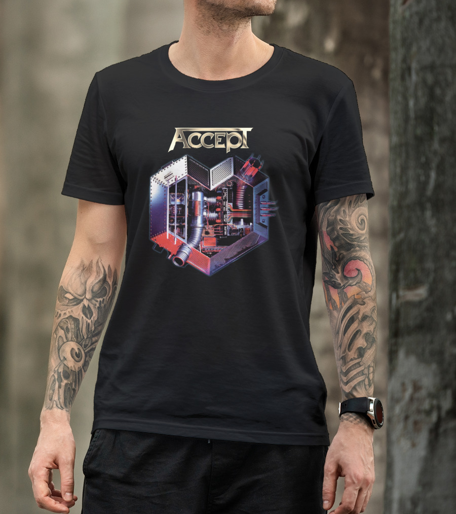 Accept Metal Heart Album Cover Industrial T-Shirt