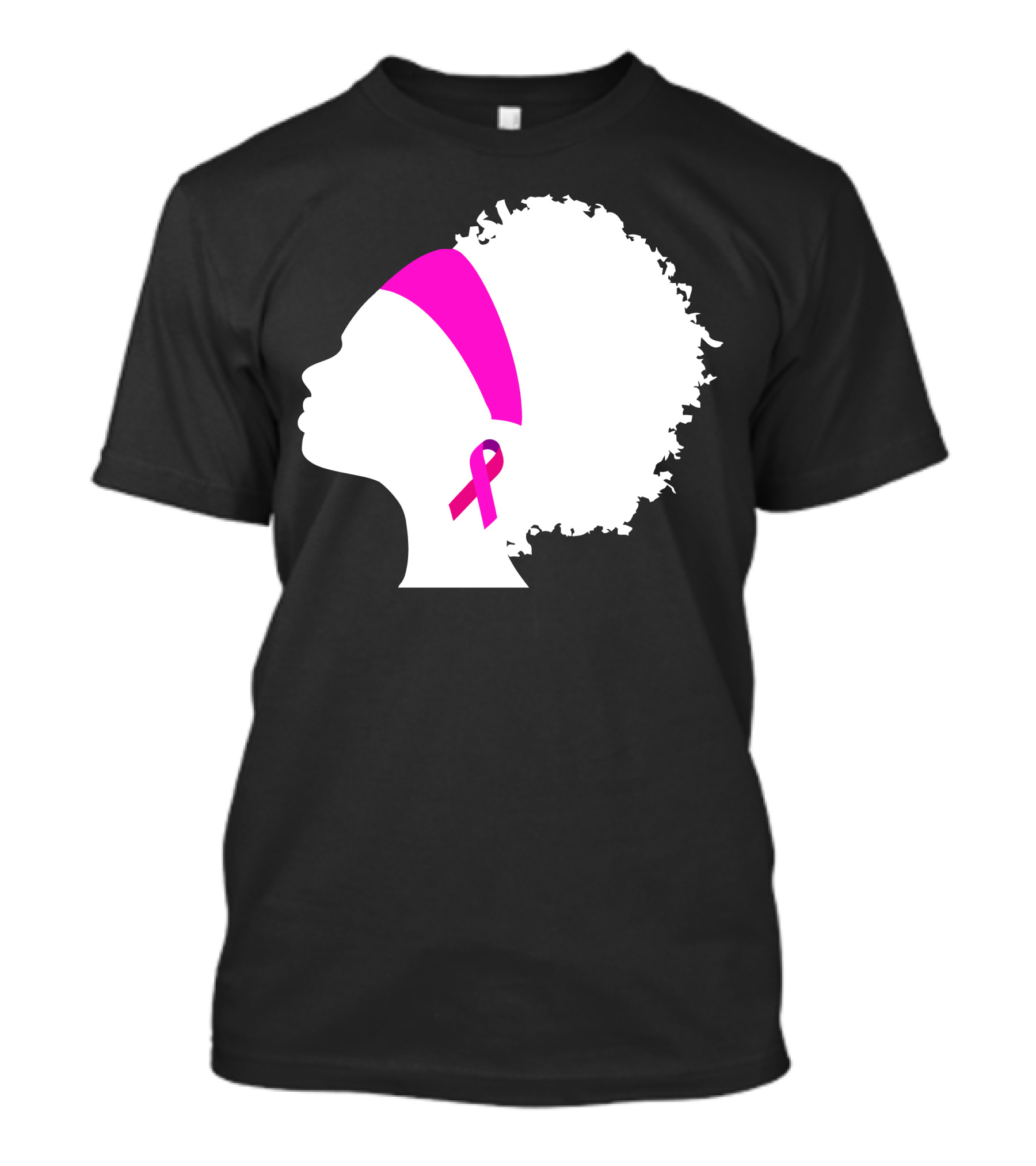 Afro Pink Ribbon Breast Cancer Awareness T-Shirt