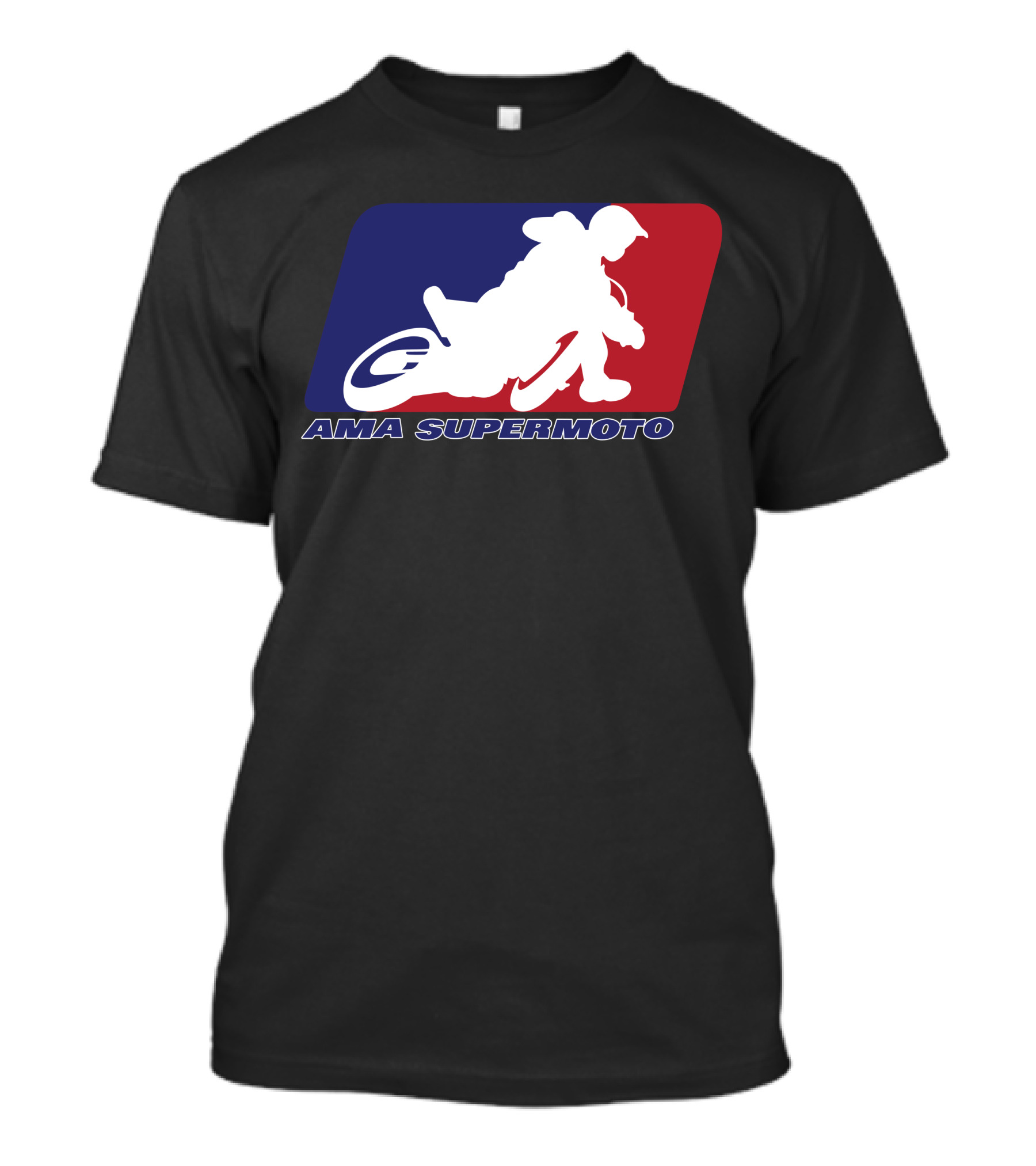 AMA Supermoto Racing Silhouette In Red, White, And Blue T-Shirt